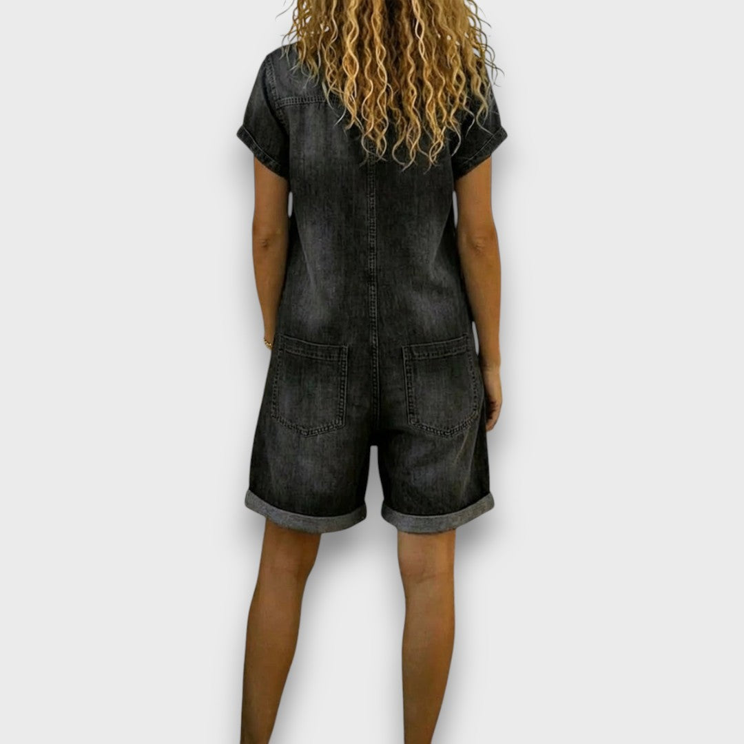Vana – Denim Shorts Jumpsuit