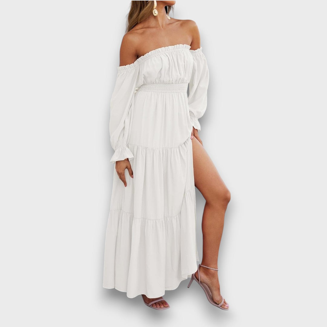 Arvenna – Off Shoulder Tiered Maxi Dress