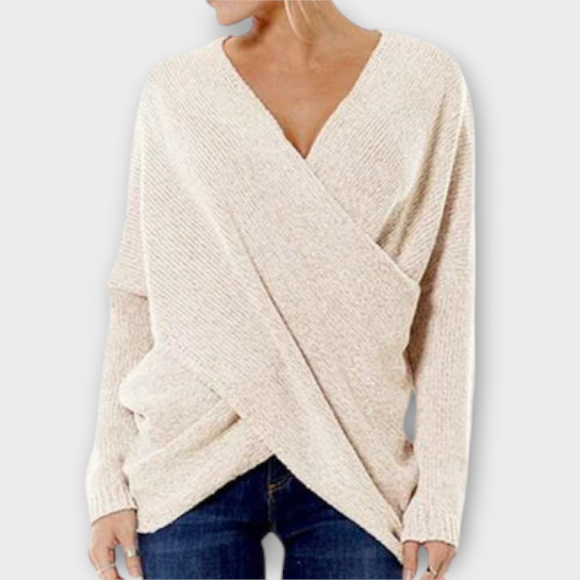 Hevelin – Crossed sweater with V-neck