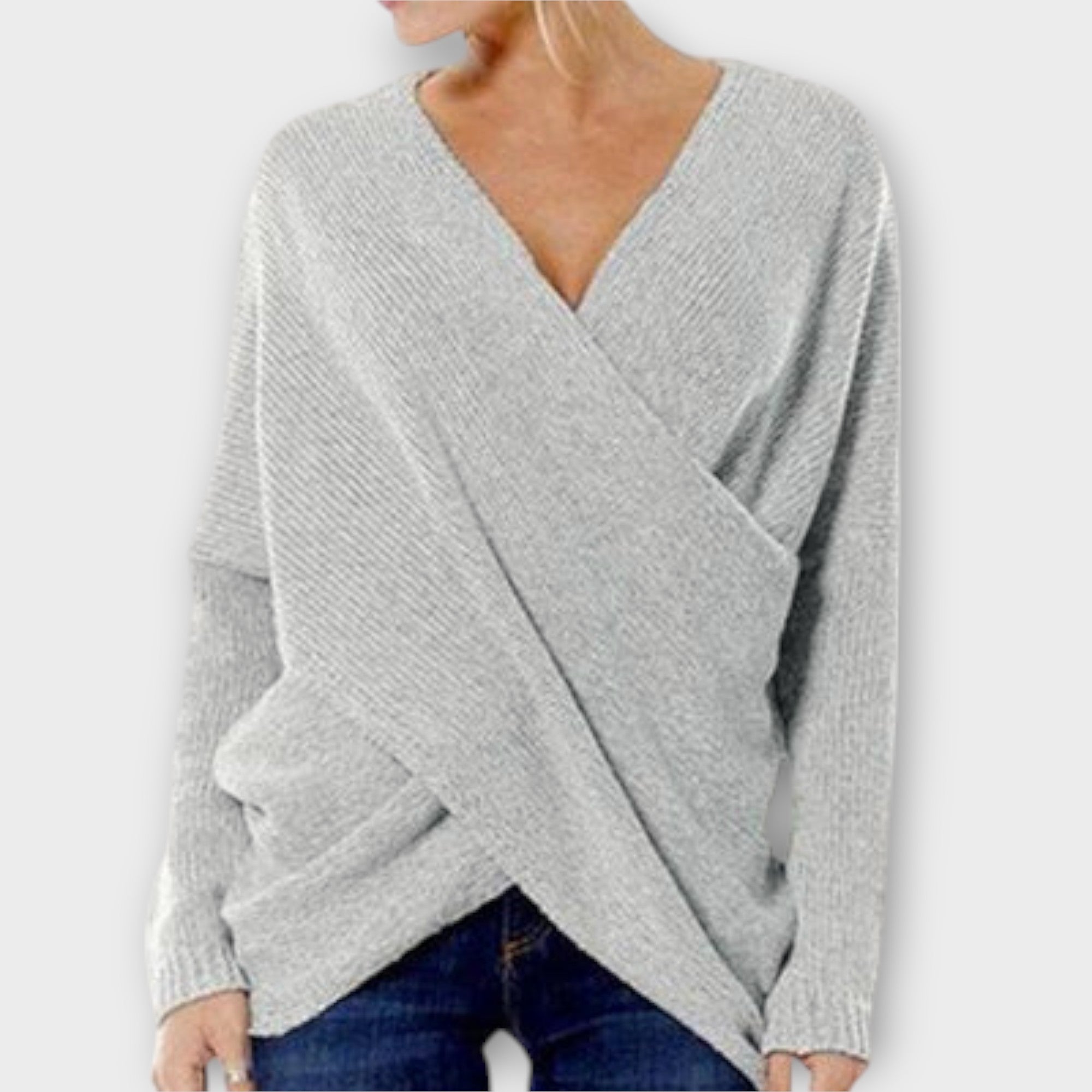 Hevelin – Crossed sweater with V-neck