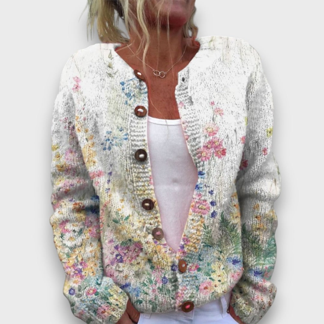 Rosalie – Cardigan with Rose Print