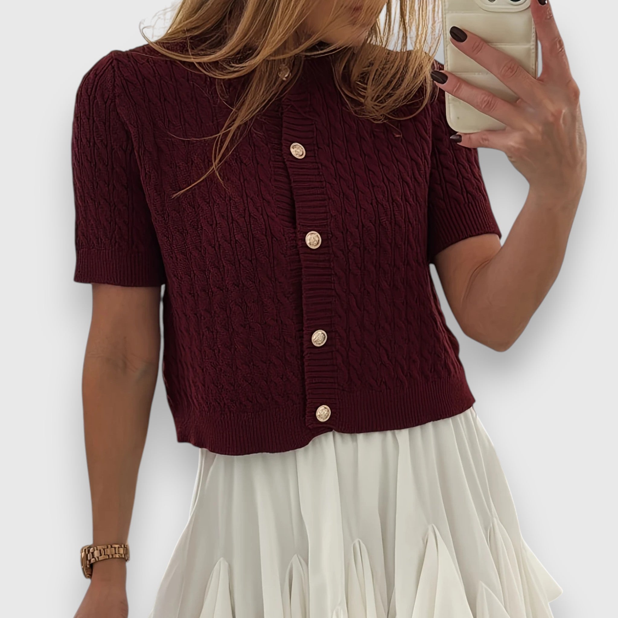 Liova – Short Cardigan with Buttons