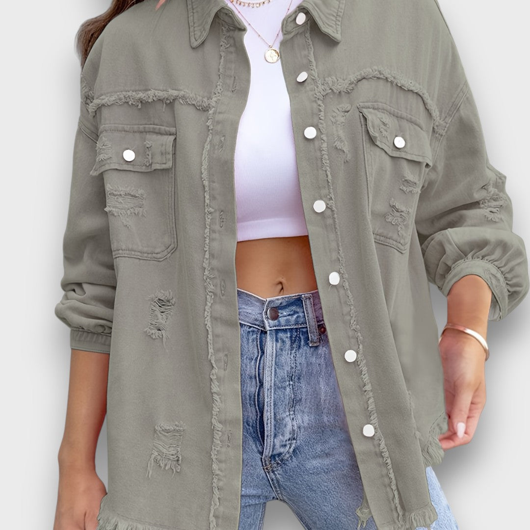 Neraya – Frayed Hem Overshirt