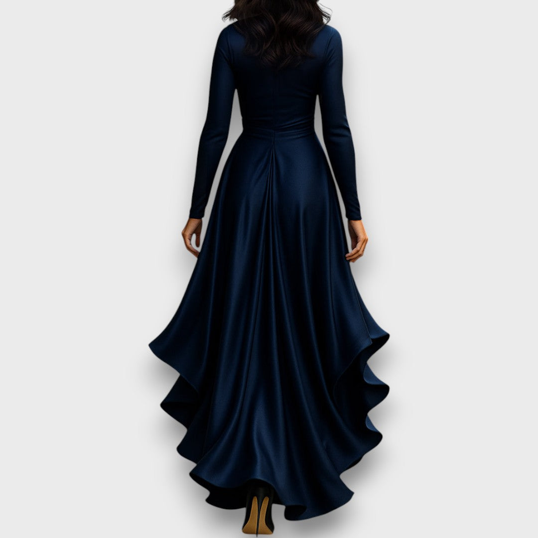 Marcelline – Draped Maxi Dress with Ruffles