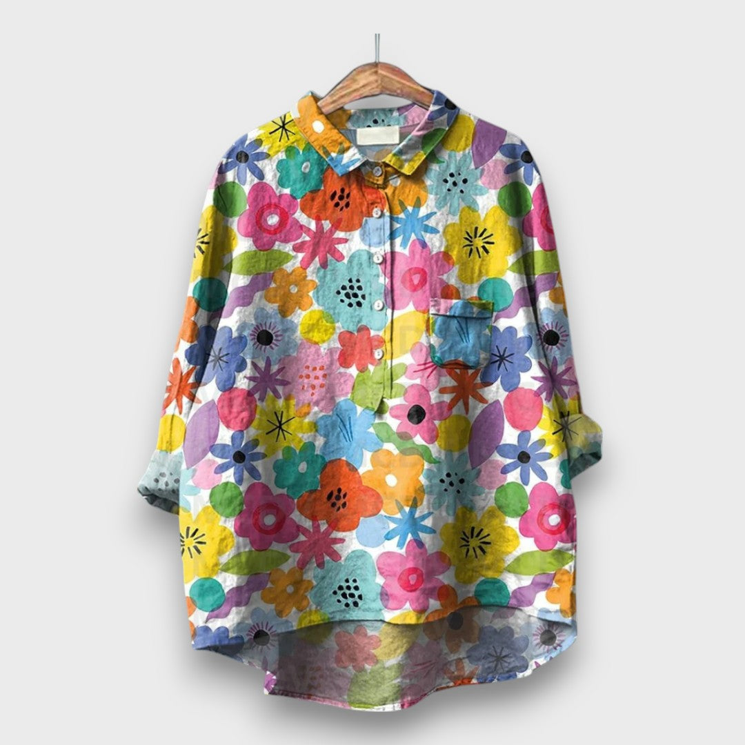 Deliane – Watercolor Blouse in Floral Lightness