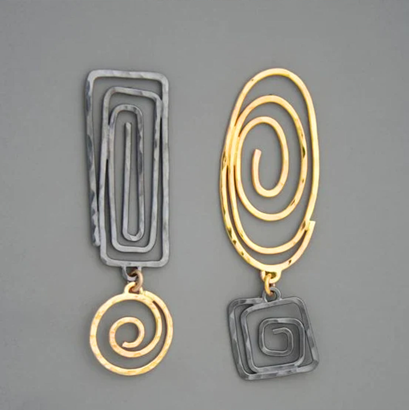 Selvianne – Vintage Earrings with Curved Two-Tone Look