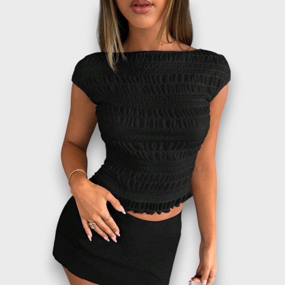 Solena – Structured Top with Playful Charm