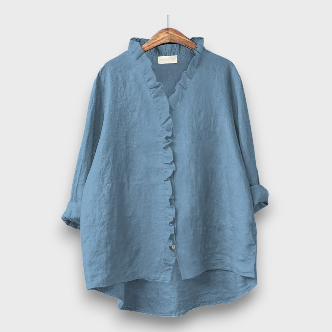 Jagina – Loose Blouse with Ruffle Edge