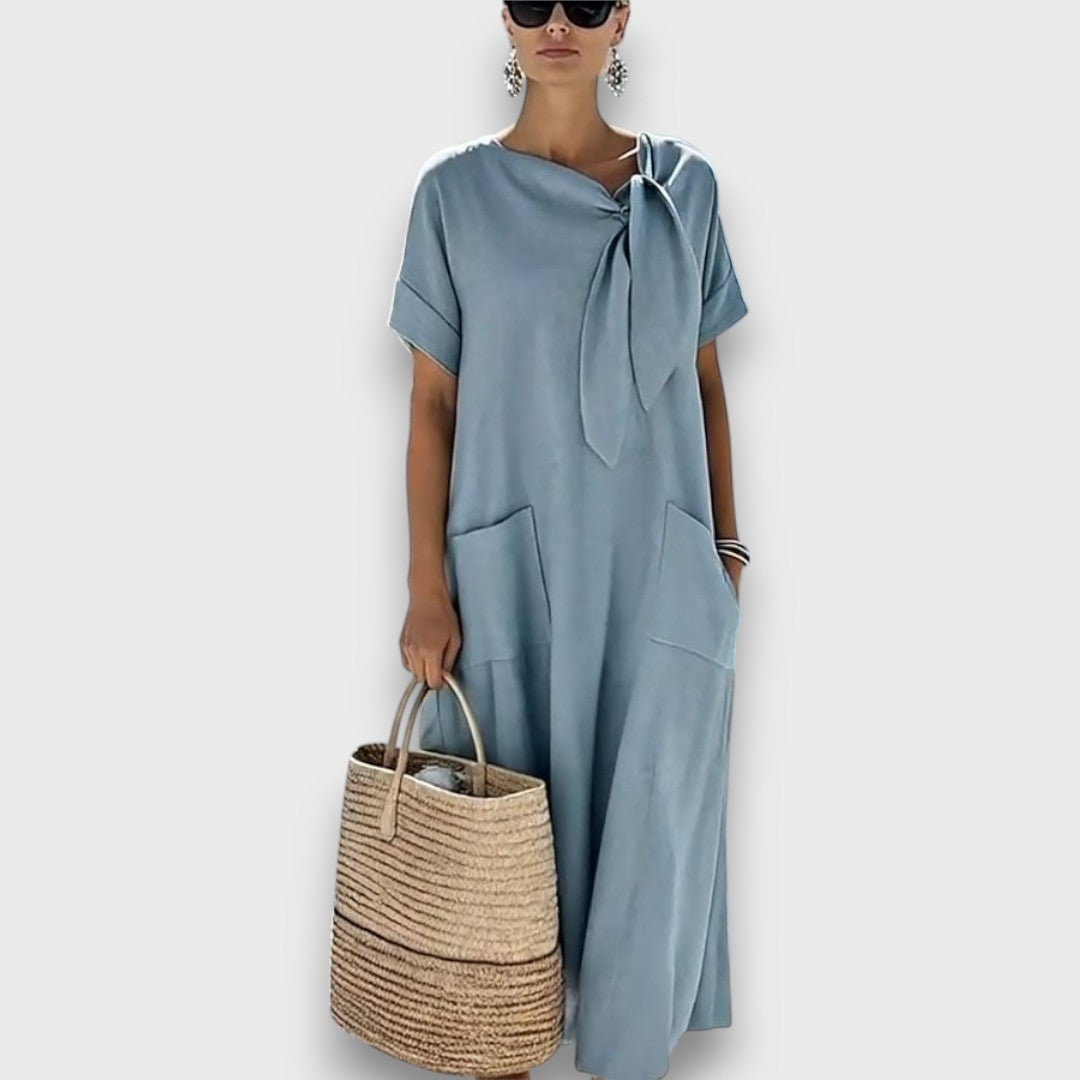 Serela – Casual Dress with Bow Detail