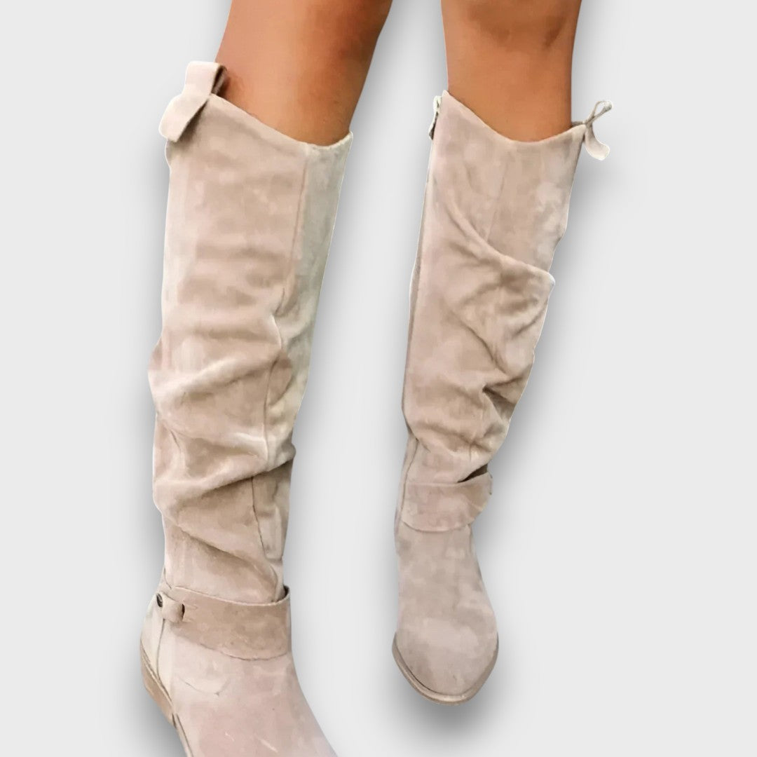 Karisse – Knee-High Boots with Velvety Charm