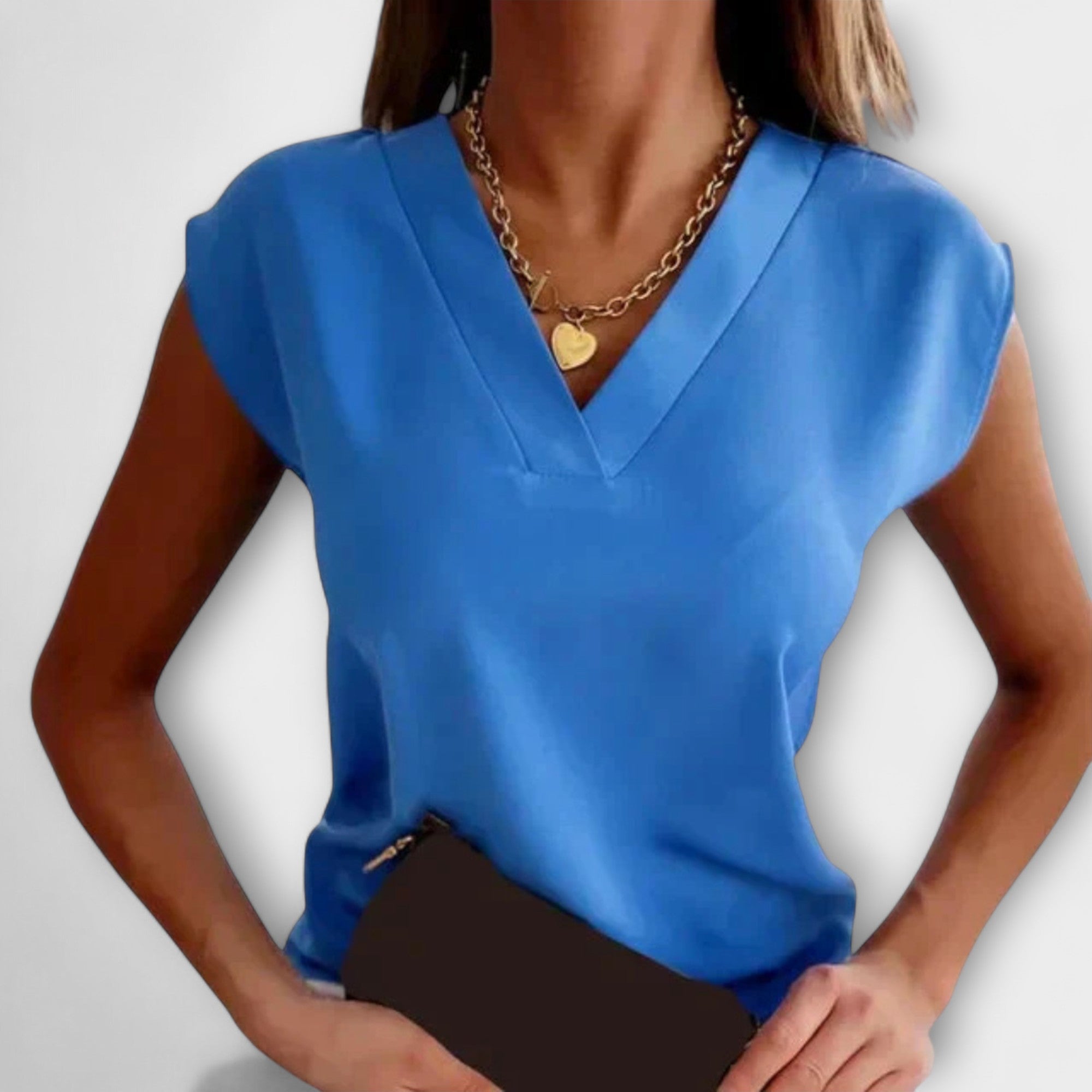 Aureza – V-Neck Top with Summer Cut