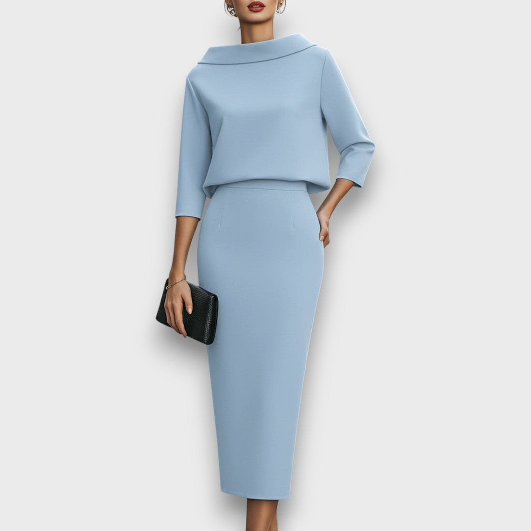 Elona – Tailored Two-Piece with Architectural Ease