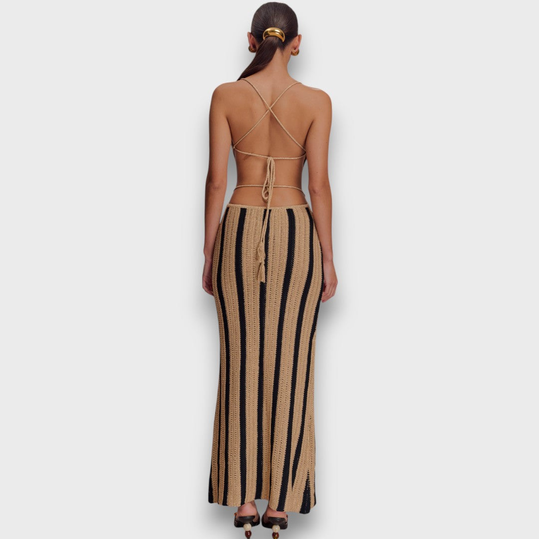 Serepha – Crocheted Maxi Dress with Waistband