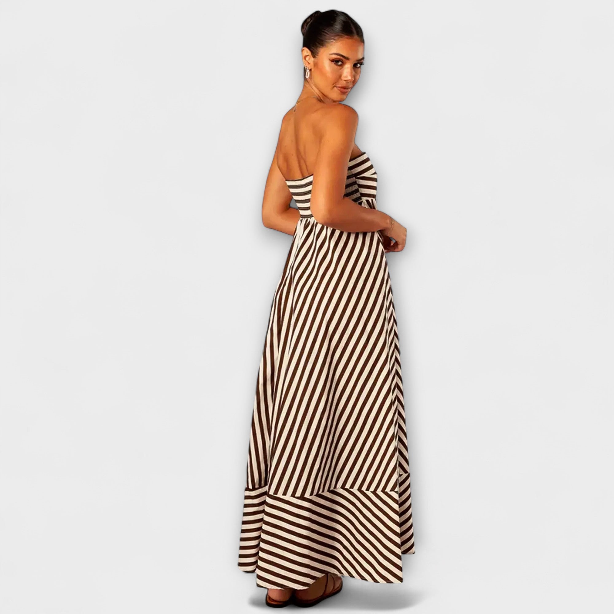 Marea – Strapless Striped Maxi Dress