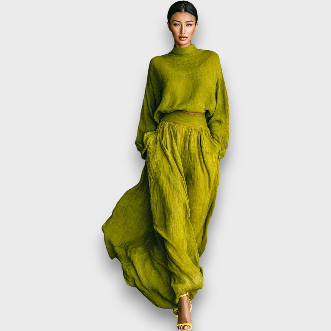 Marvella – Green Set with High Collar