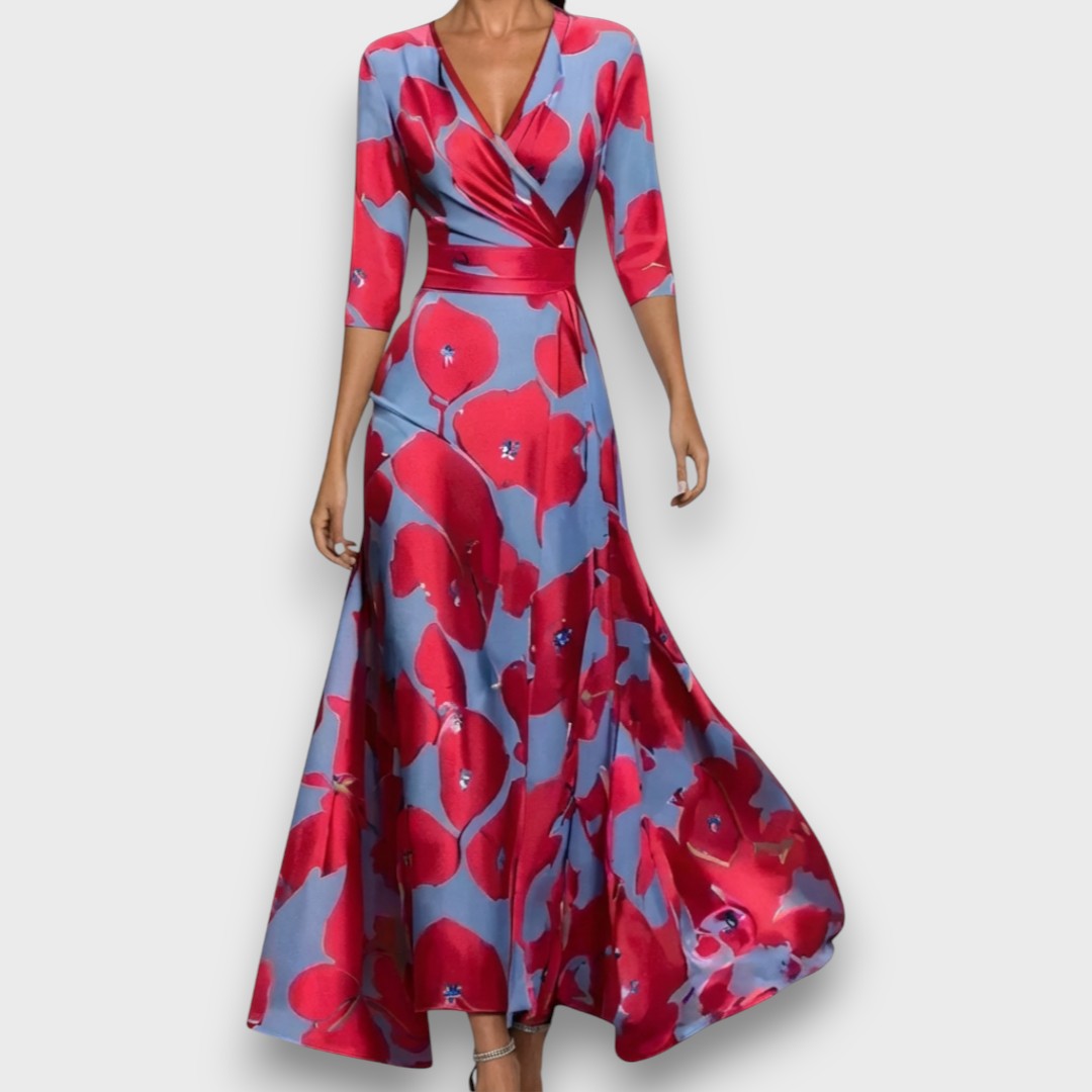 Saraine – Flowing Wrap Floral Dress