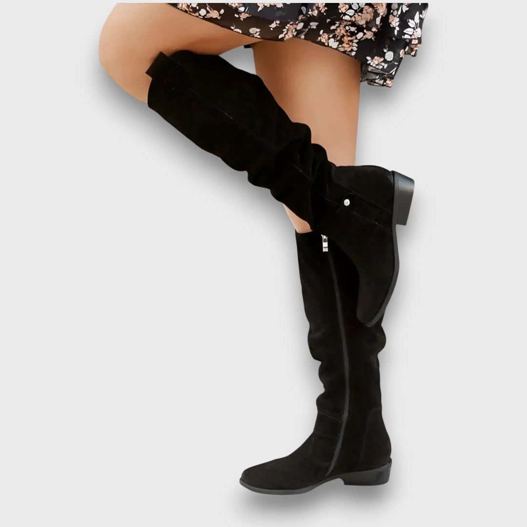 Karisse – Knee-High Boots with Velvety Charm