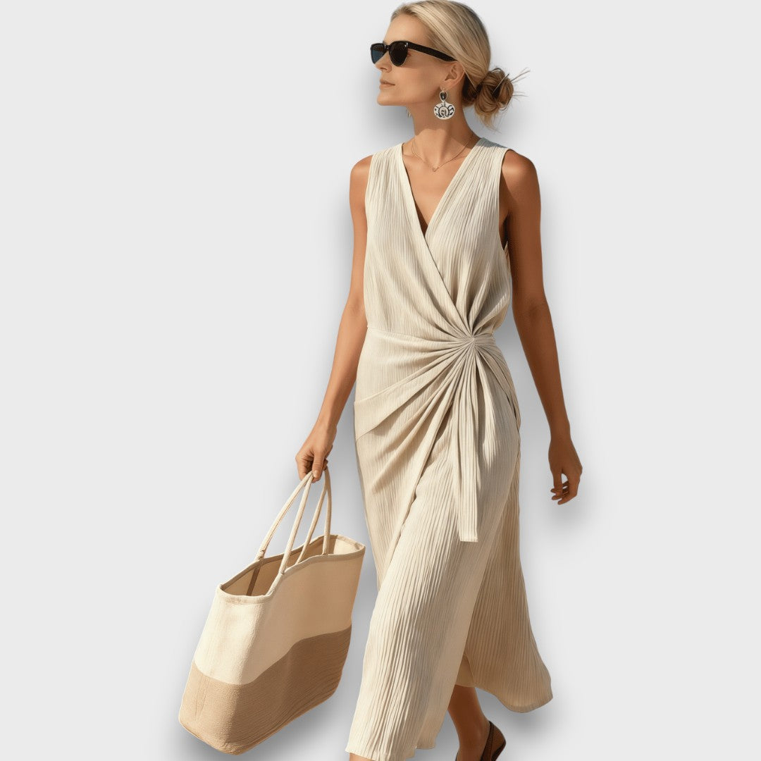 Mirella – Summer Pleated Dress without Sleeves