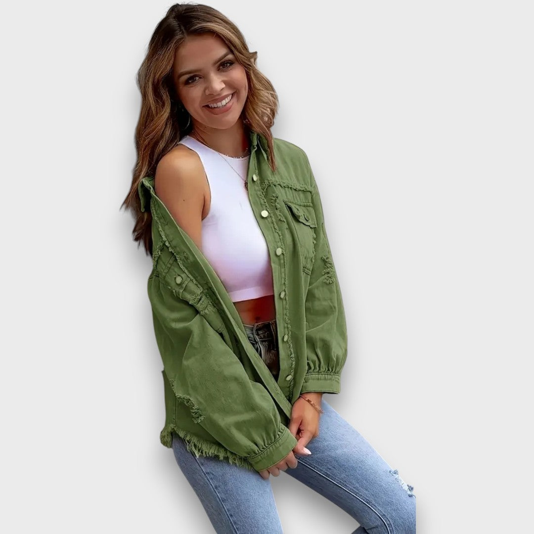 Neraya – Frayed Hem Overshirt