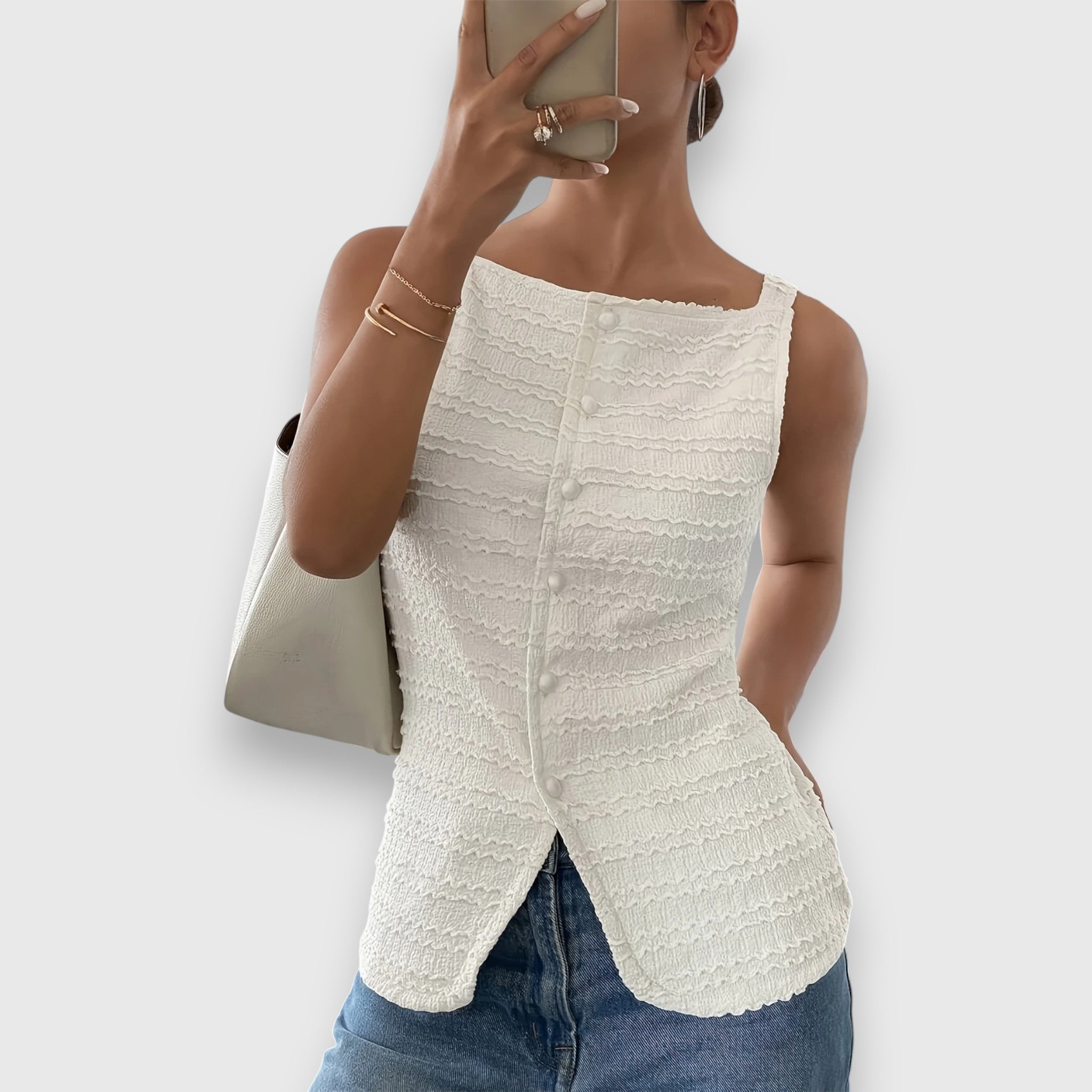 Livona – Sleeveless Shirt with Texture