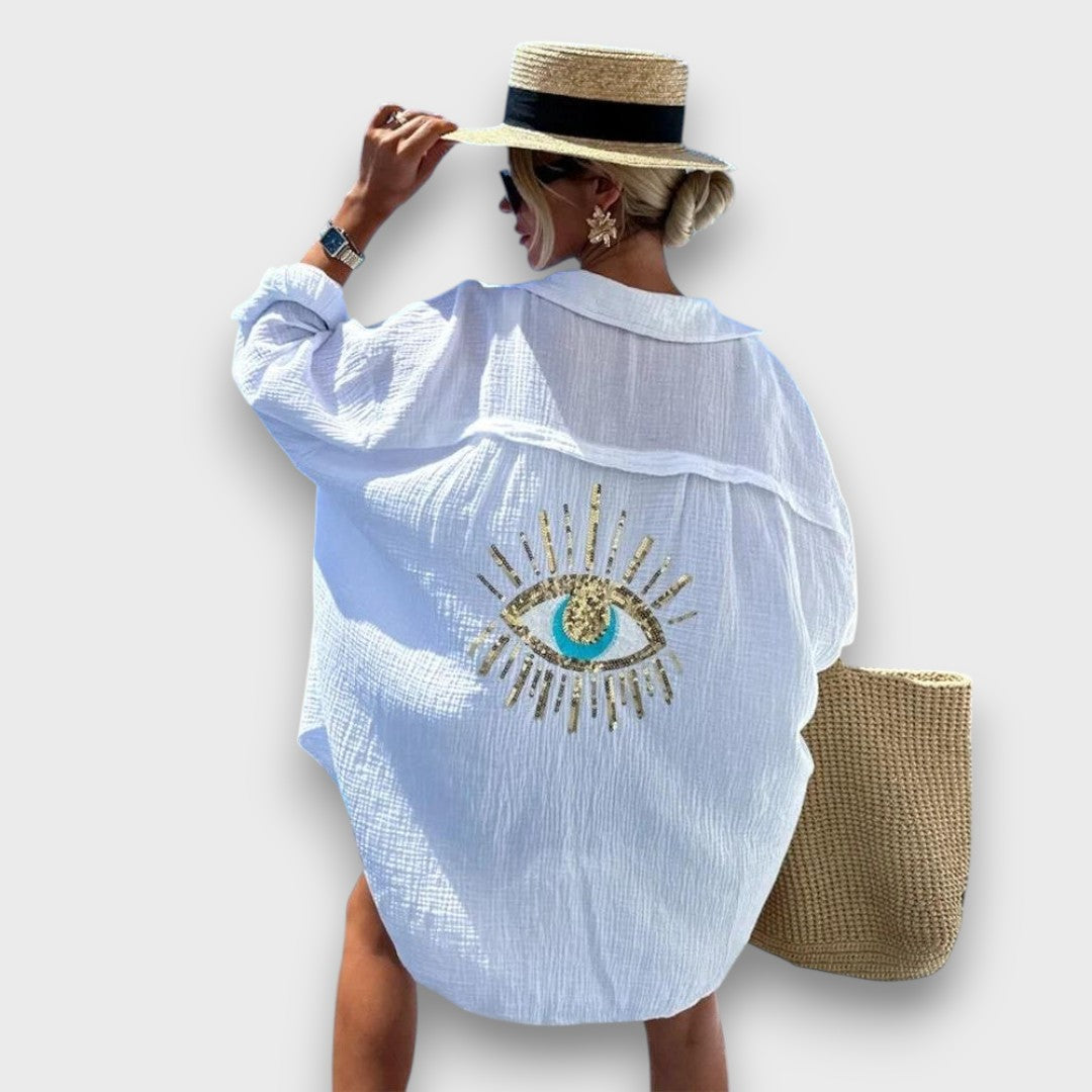 Nivanka – Oversized Shirt with Sequin Embroidery