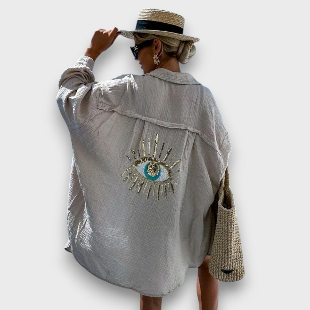 Nivanka – Oversized Shirt with Sequin Embroidery