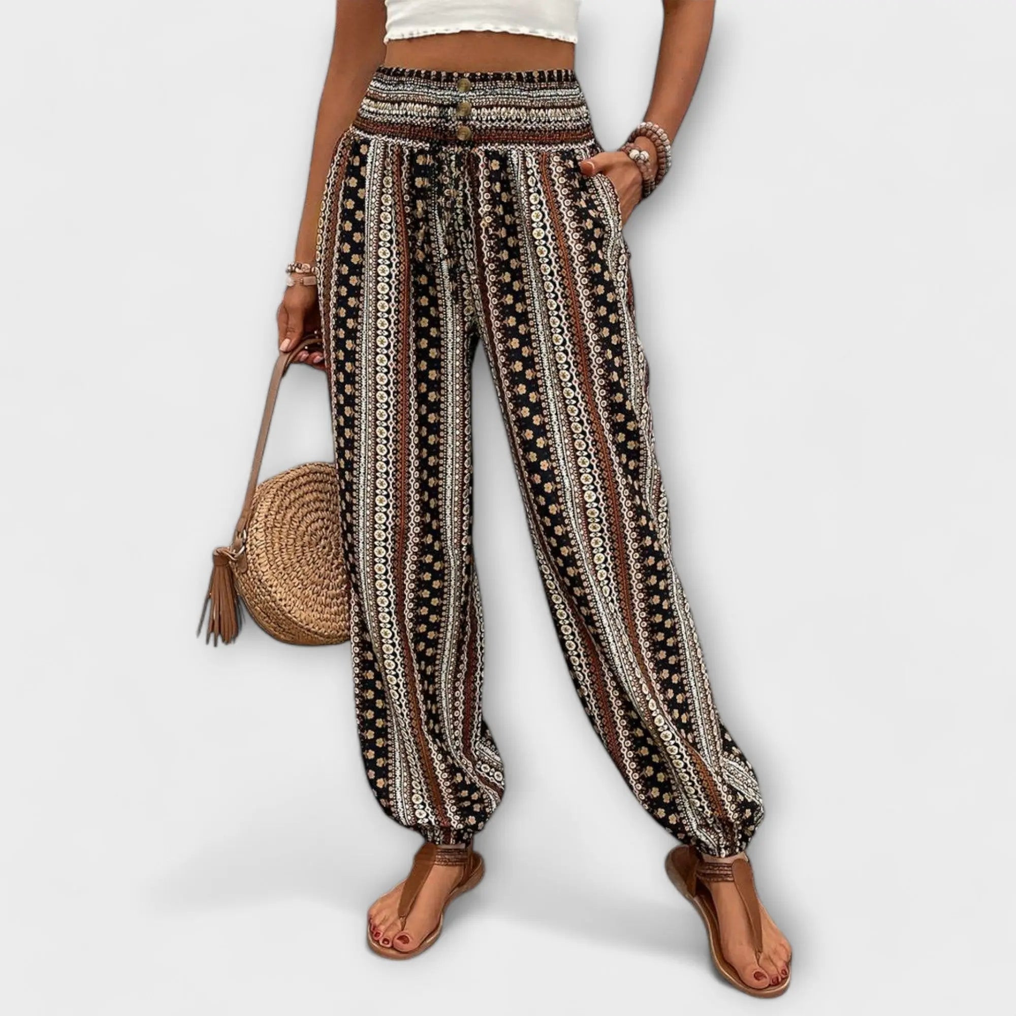 Scarletta – Wide Trousers with Ethno Pattern