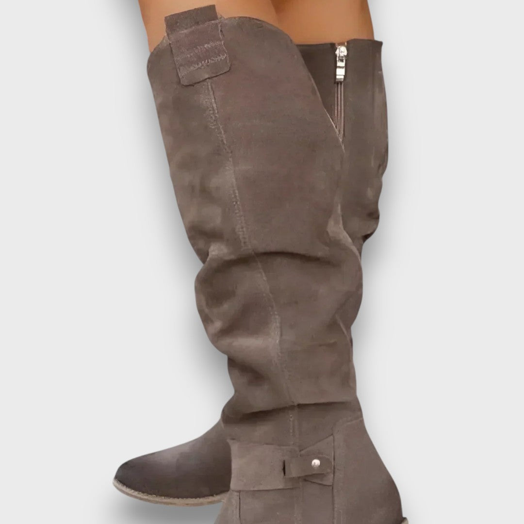 Karisse – Knee-High Boots with Velvety Charm