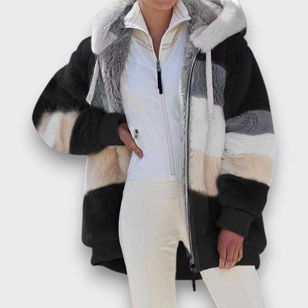 Coralie – Luxe Colorblock Winter Coat