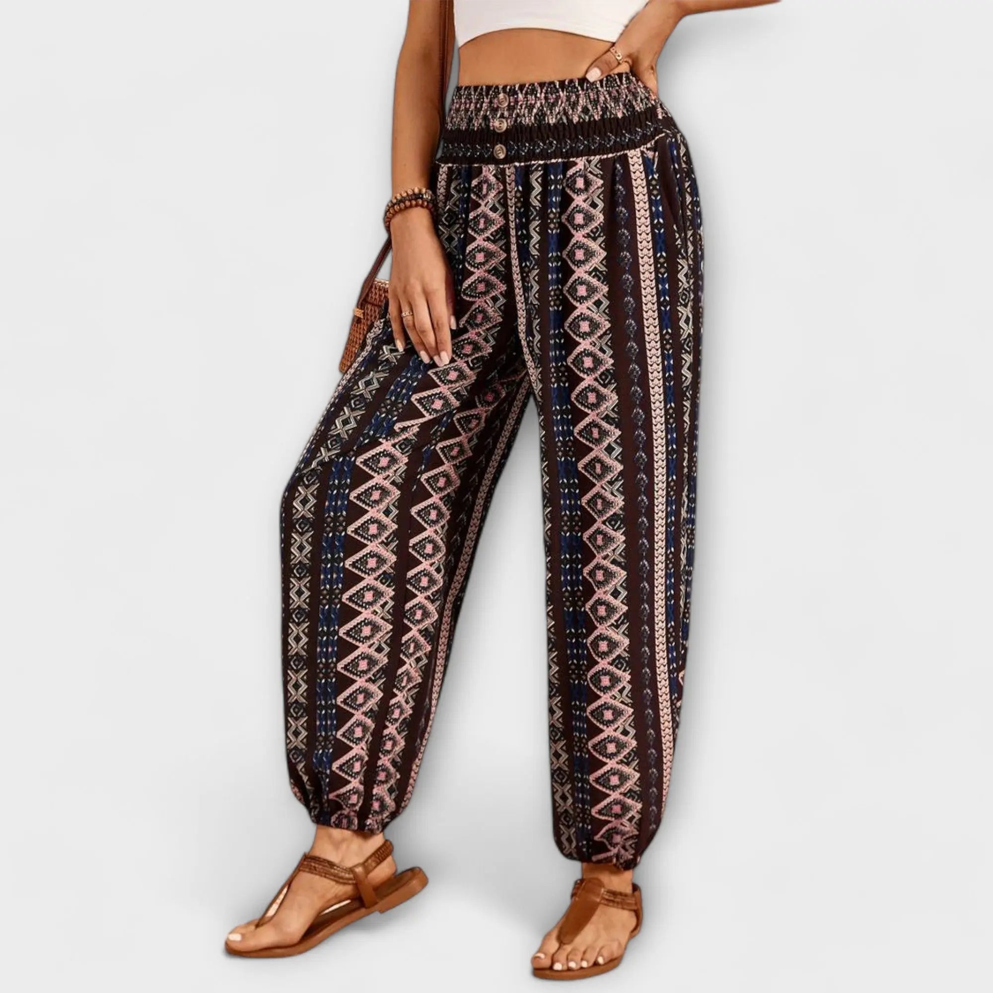 Scarletta – Wide Trousers with Ethno Pattern