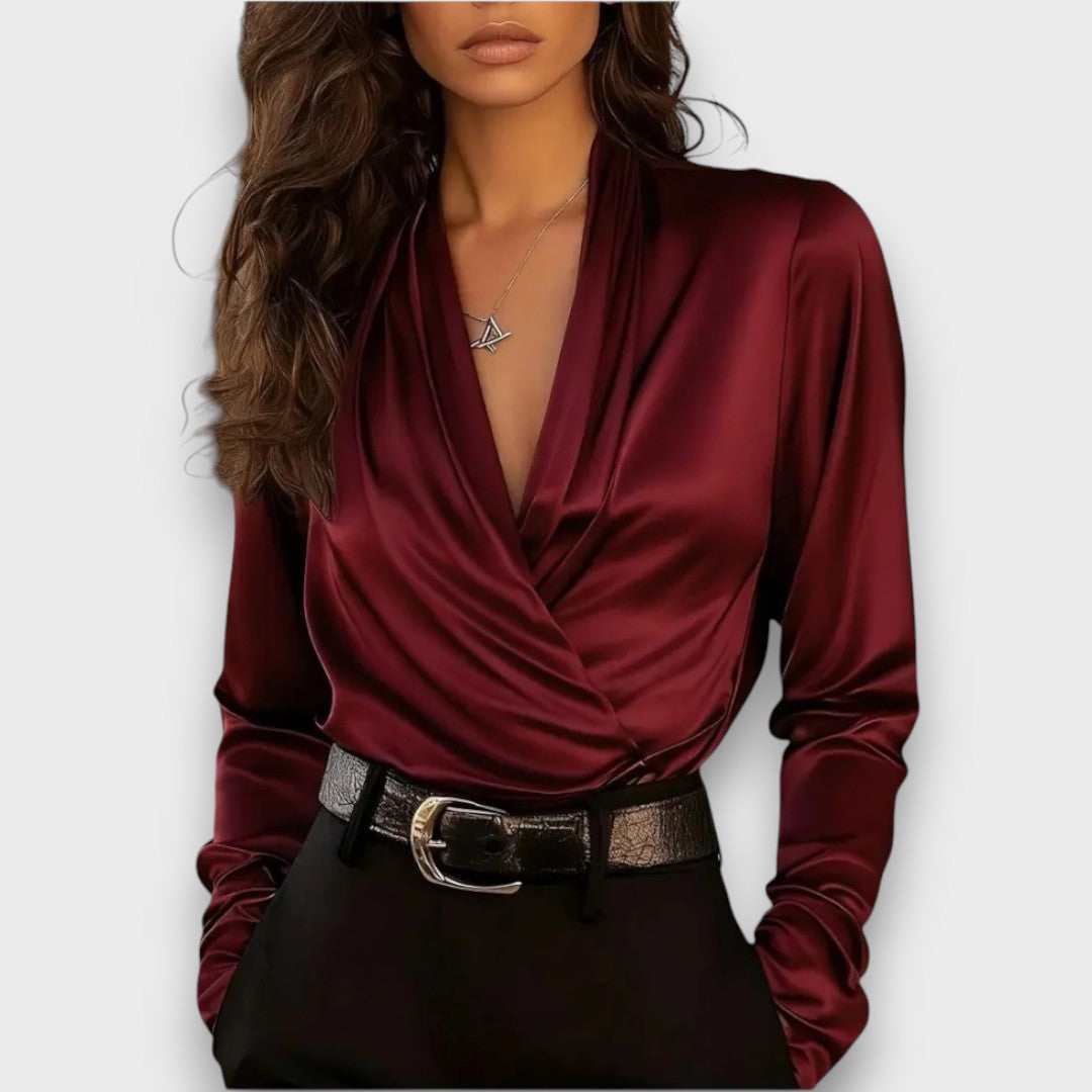 Rosalynn – Satin Wrap Top