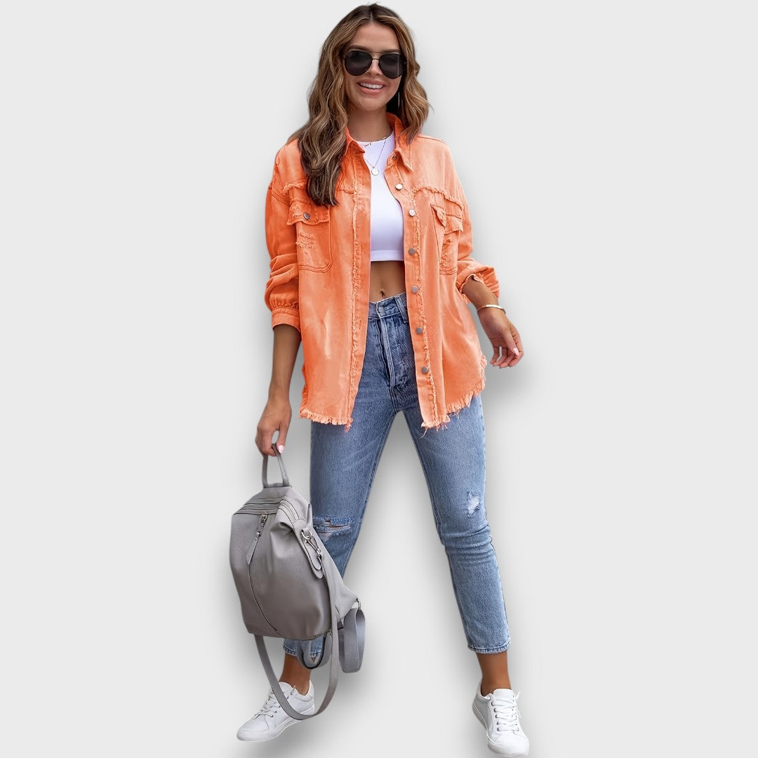 Neraya – Frayed Hem Overshirt