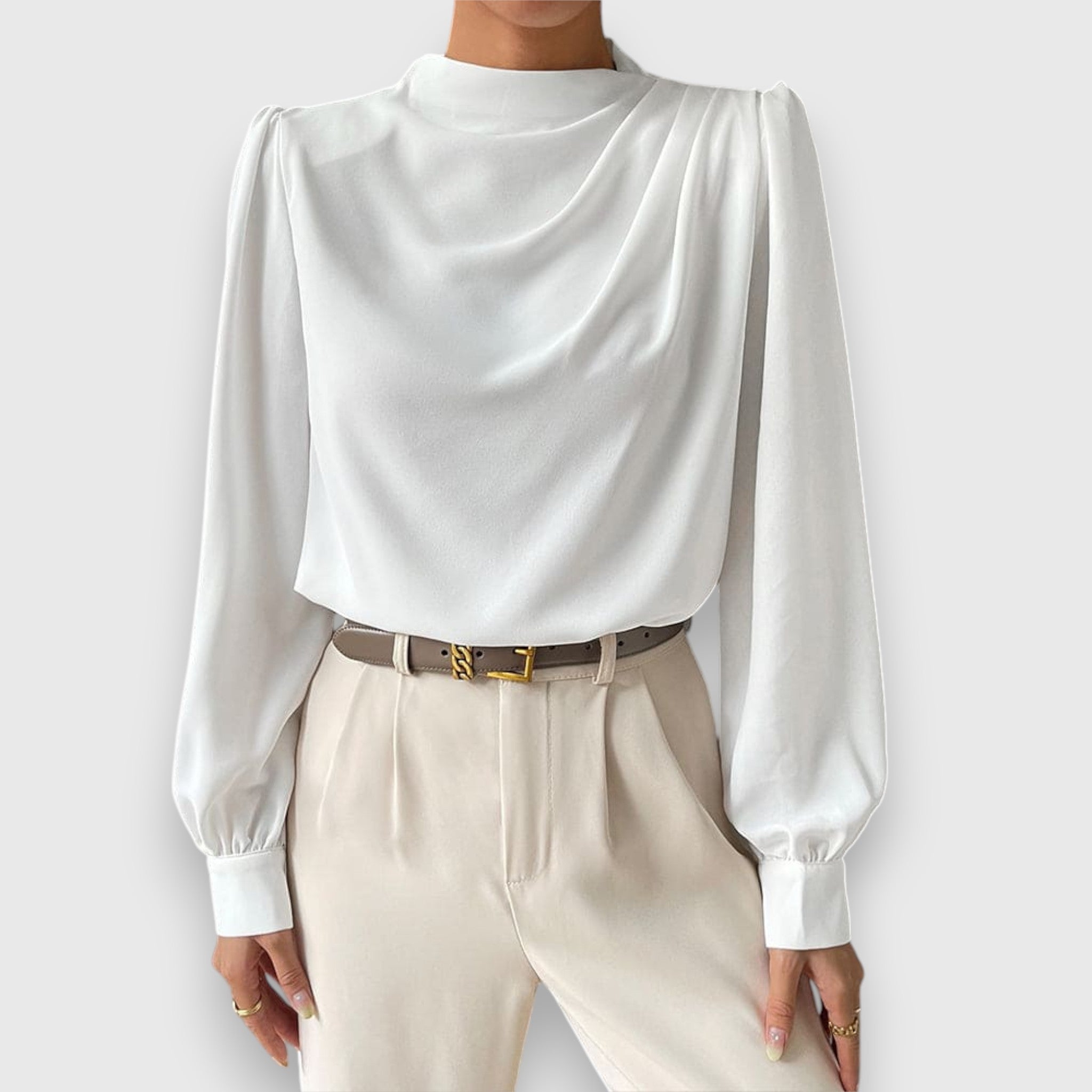 Lenira – Blouse with Stand-Up Collar