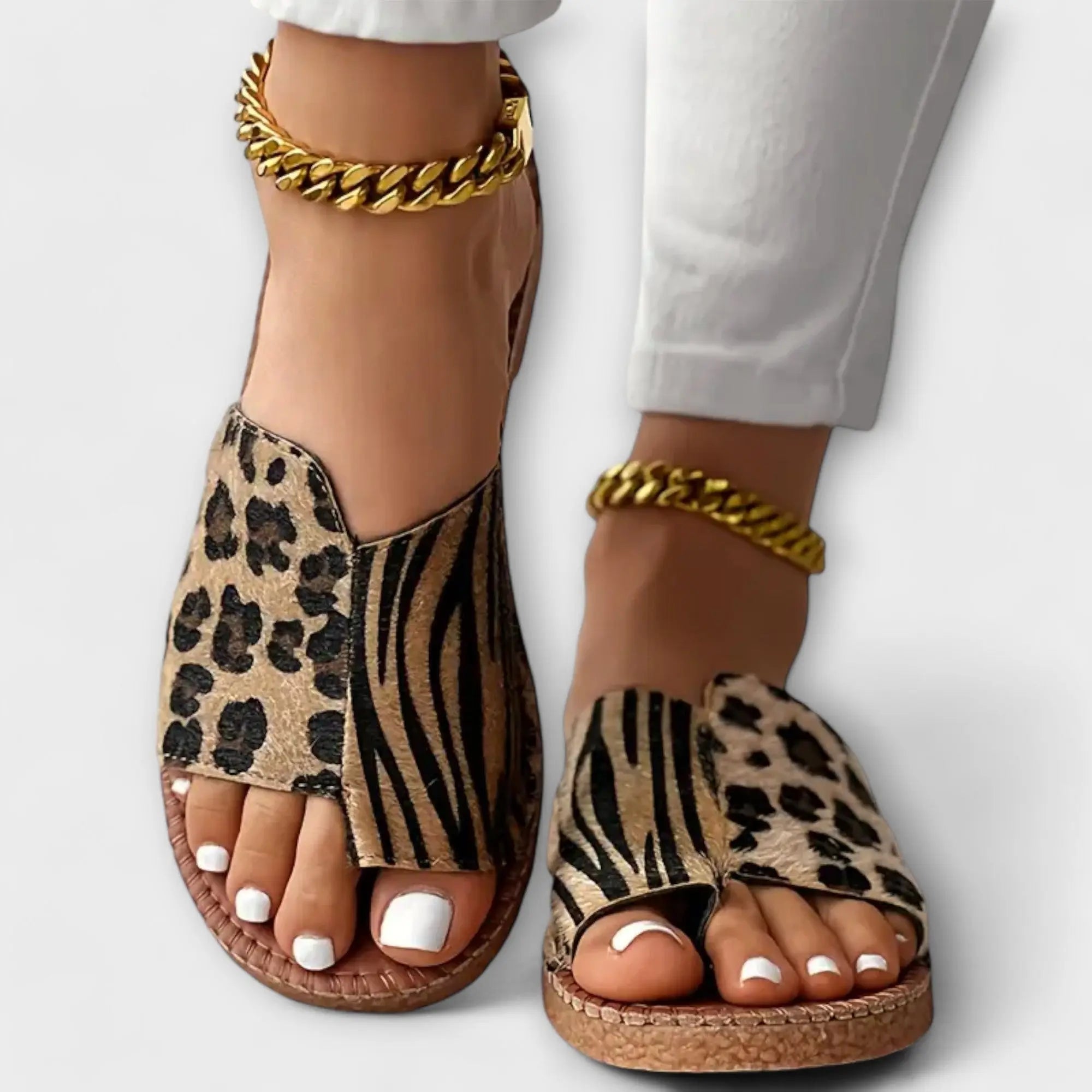 Meline – Sandals with Animal Print