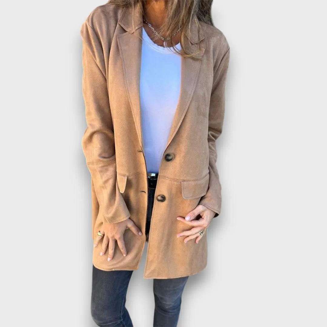 Darevia – Soft Blazer-Cardigan in Camel