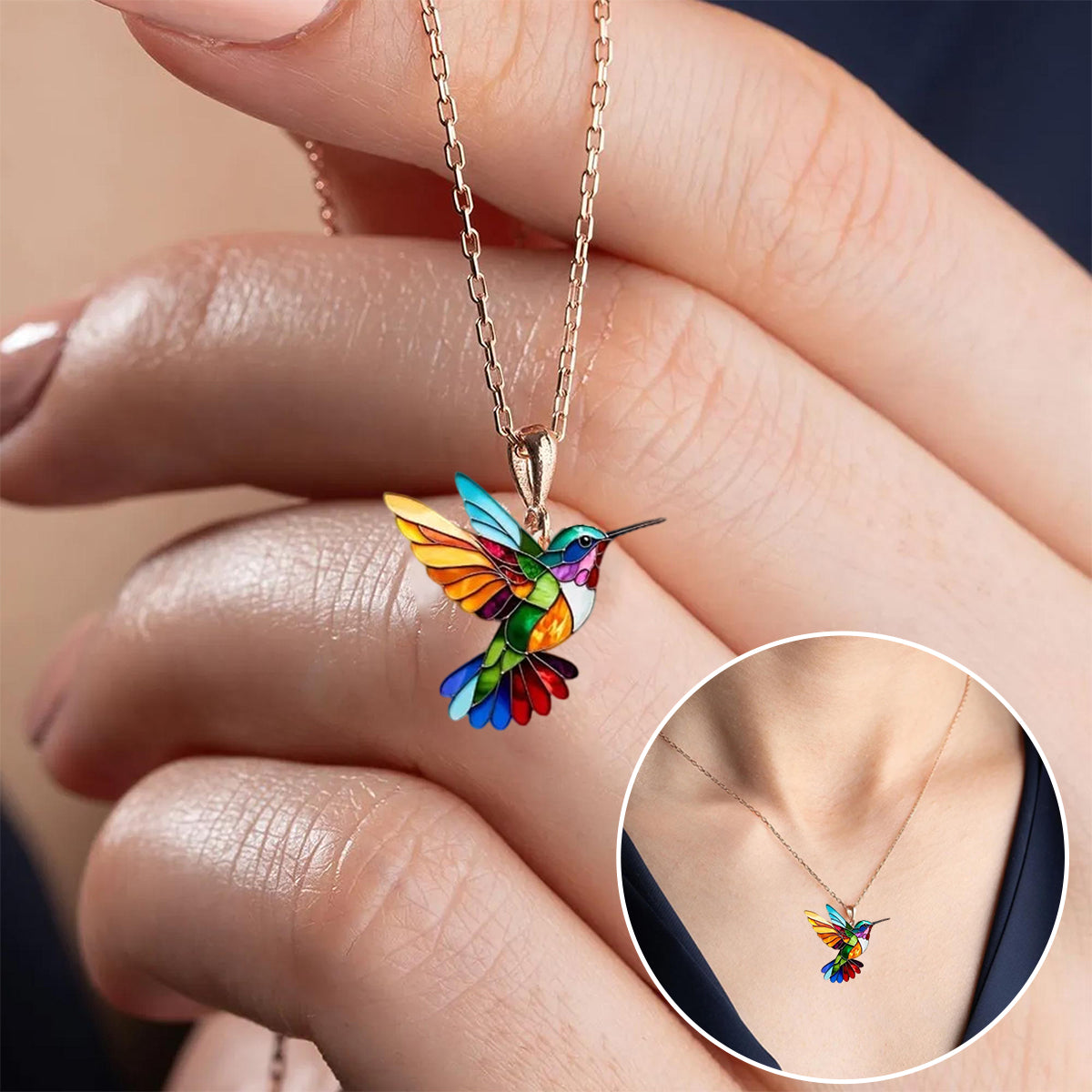 Lioran – Hummingbird Pendant Necklace with Joyful Spark