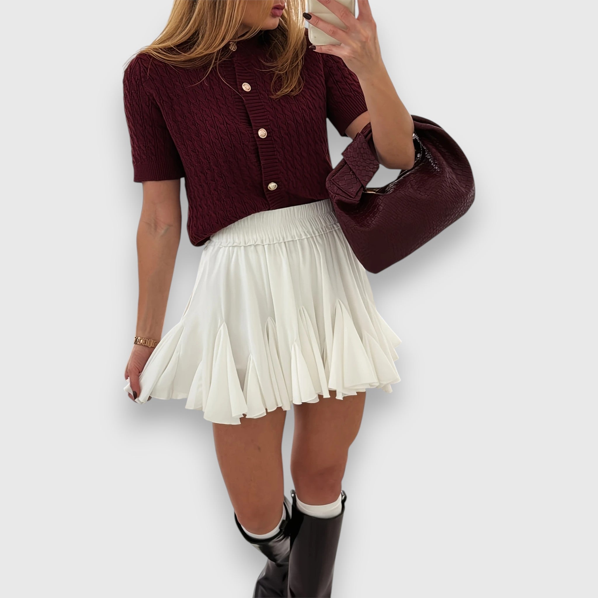 Liova – Short Cardigan with Buttons