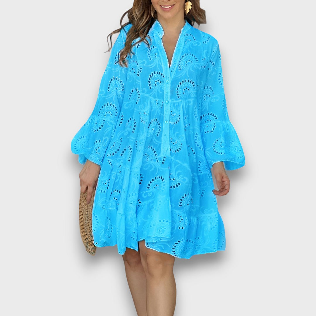 Merelina – Dress with Embroidery and Ruffled Sleeves