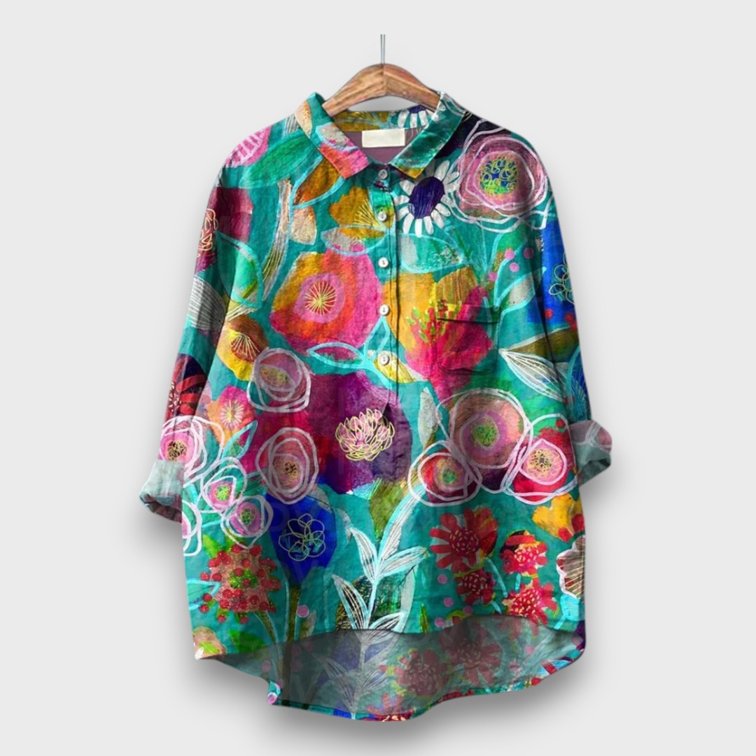 Deliane – Watercolor Blouse in Floral Lightness