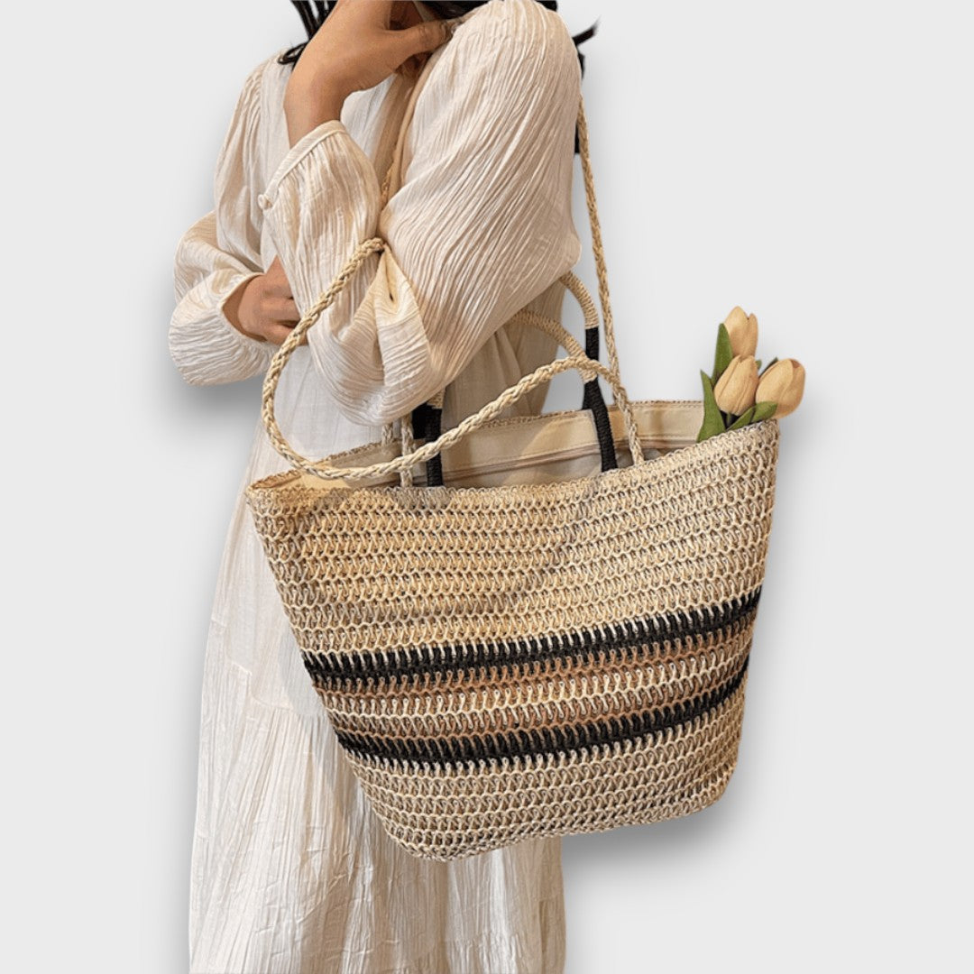 Ilvoria – Striped Straw Bag for Summer