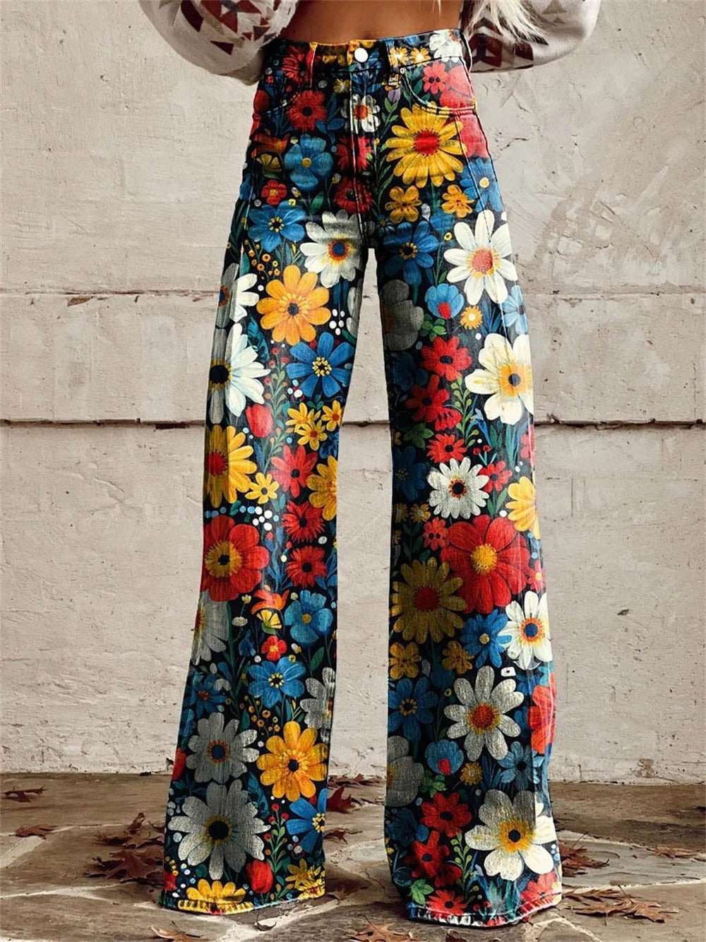 Charlotte™ - Comfortable Colorful Floral Print Wide Leg Pants