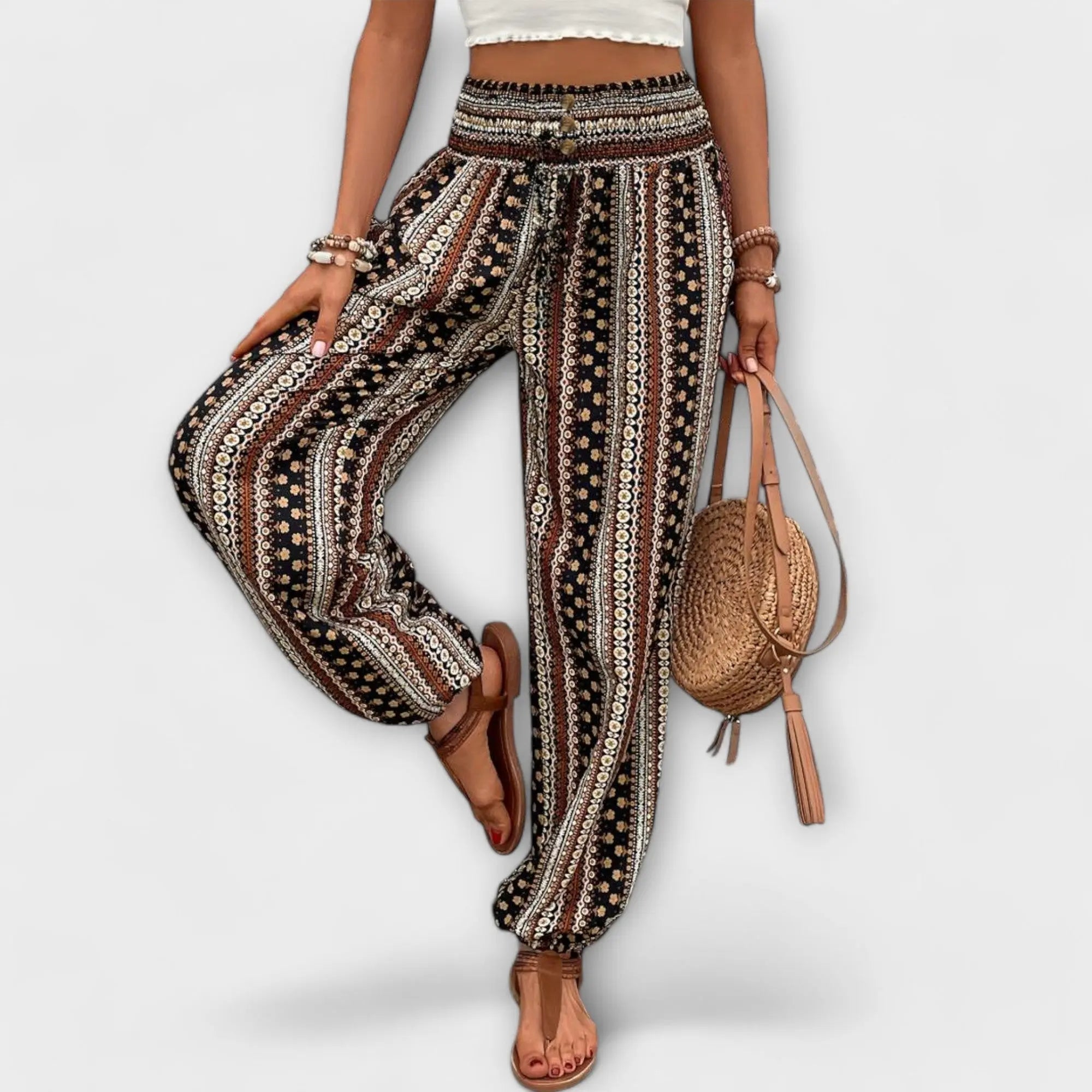 Scarletta – Wide Trousers with Ethno Pattern