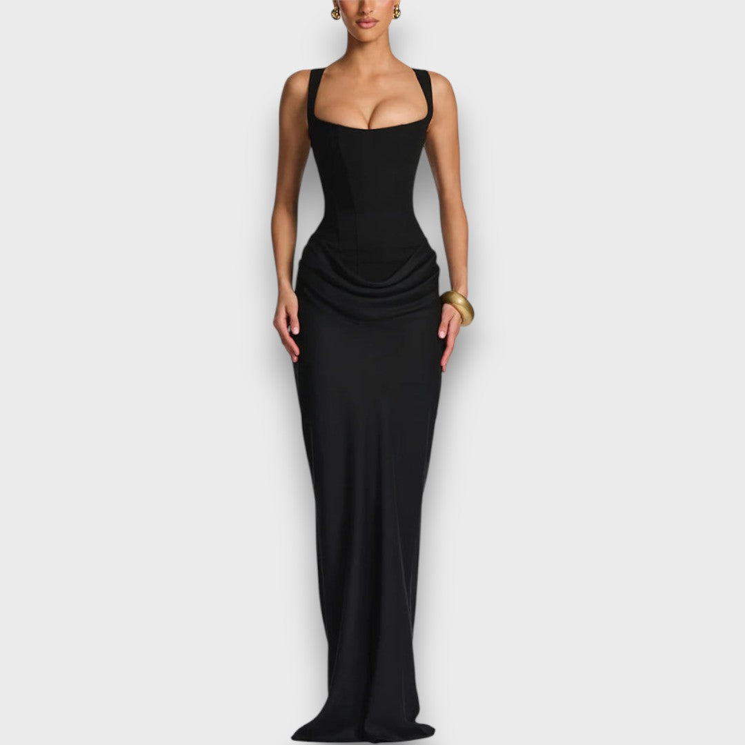 Leonara – Sculpted Maxi Dress with Quiet Elegance