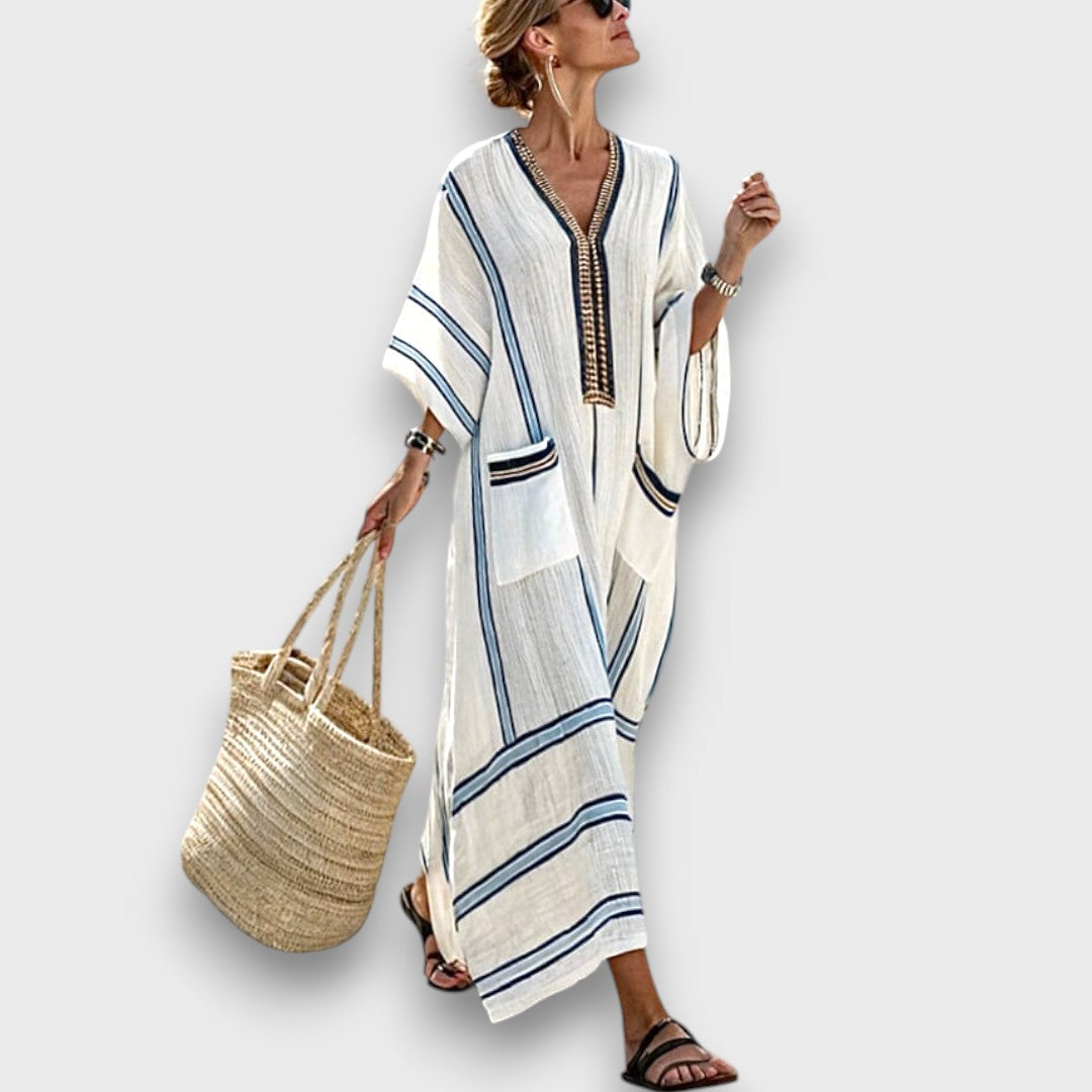 Marisia – Summer Dress with Stripe Detail