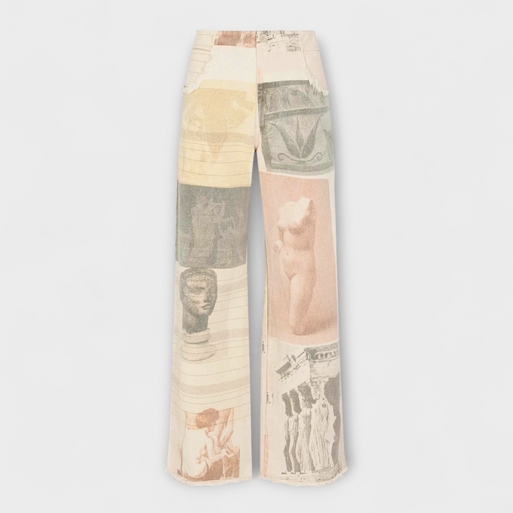 Rhea – Printed Wide-Leg Jeans with Vintage Flair