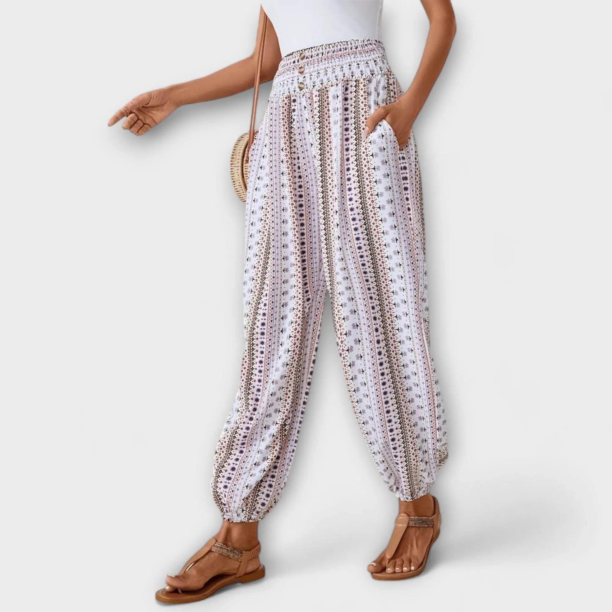 Scarletta – Wide Trousers with Ethno Pattern