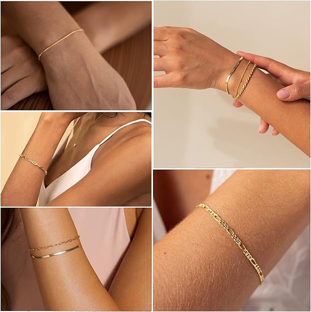 Auremia – Gold Chain Bracelet Set