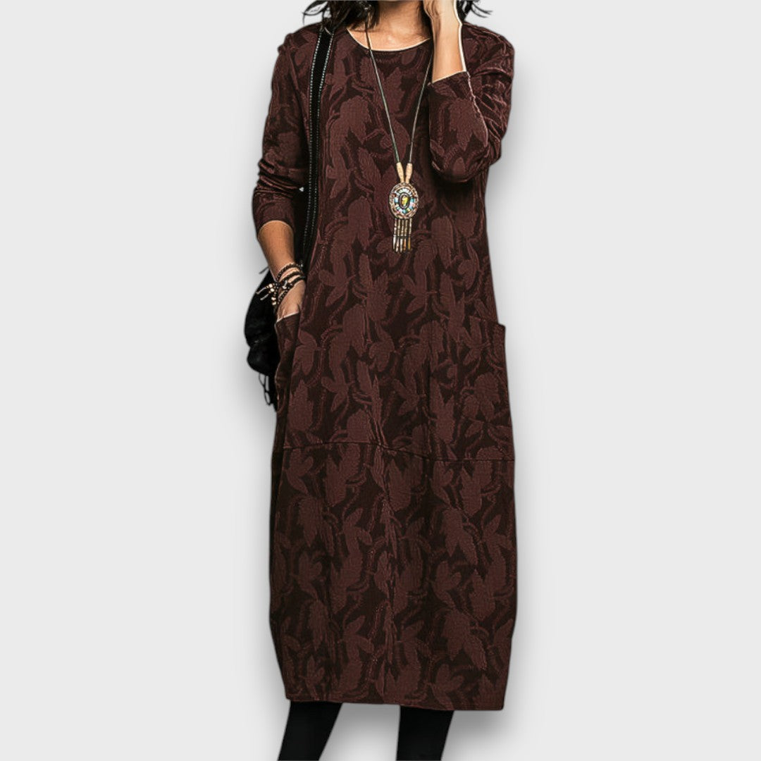 Neriva – Textured Winter Midi Dress