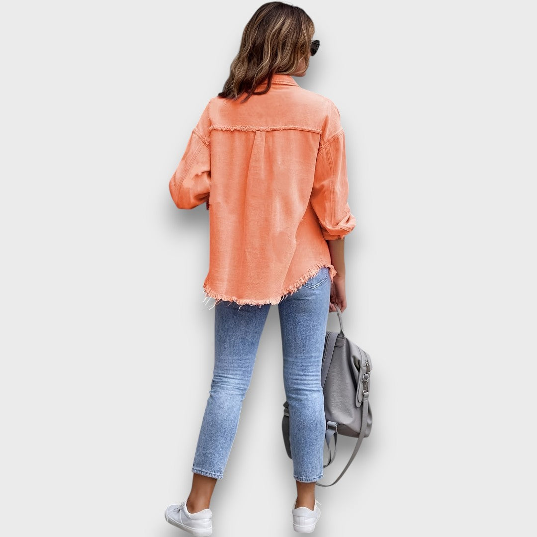 Neraya – Frayed Hem Overshirt