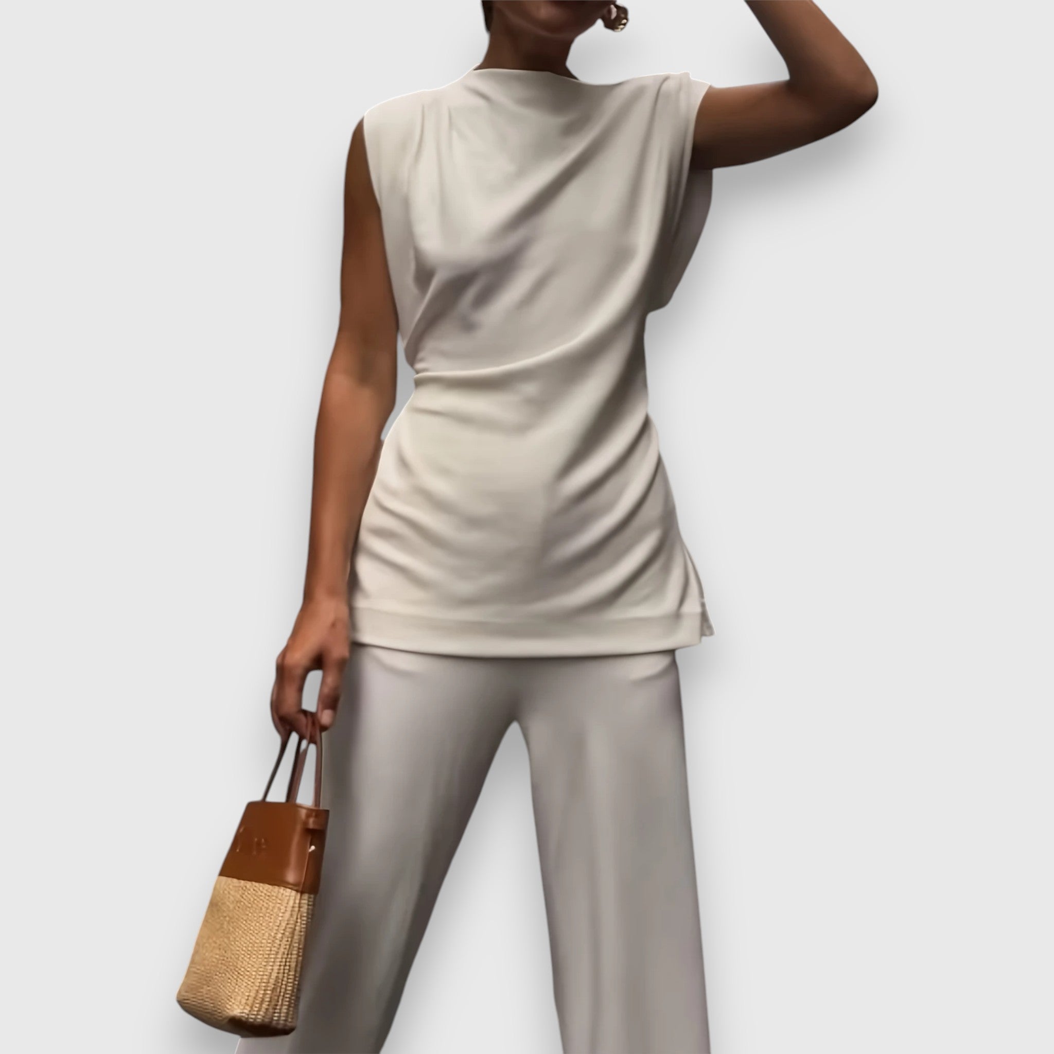 Avelyn – Asymmetrical Two-Piece in Off-White